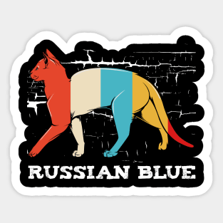 Russian Blue - Retro Style Cat Vintage Kitty Sticker